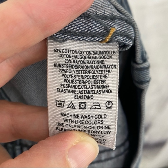 Free People Size 0 Gray Blue Denim Mini Stretch Skirt Zip Back Westminster NEW - Picture 9 of 11